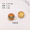 Plata S925 chapada en oro gota aceite quemado azul ocho dioses guardianes Buda a través de agujero accesorios pulsera pulsera diy productos semiacabados