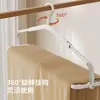 Cabide Dobrável Multifuncional Estendido para Roupas, Cabide Telescópico Espessado para Lençóis e Colchas, Organizador Antiderrapante para Toalhas e Roupas de Cama Domésticas