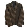Traje de Lana Color Café NUNBAI Chaqueta de Espiga Otoño Nuevo Diseño Retro Traje Casual Elegante Mujer