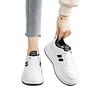 Novas Sapatos de Painel de Couro Versáteis para Mulheres, Moda Primavera e Outono 2025, Plataforma com Solado Grosso, Sapatos Brancos, Sapatos Esportivos e Casuais Tendência para Mulheres