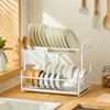 Escurridor de platos Nachuan para cocina, escurridor de platos de doble capa para el hogar, escurridor de platos, estante de almacenamiento con soporte para palillos