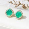 Estilo simples pequeno quadrado diamante gota colorido esmalte brincos elegante elegante todos os brincos