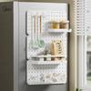 Panel Perforado de Pared Montado sin Perforaciones Dormitorio Cocina Baño Estante de Pared con Gancho Simple Panel Perforado Doméstico