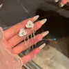 Pendientes de Borlas de Camelia Azul Dulce, Estilo Super Hada, para Mujer, Aretes de Botón de Alta Gama y Elegantes, Clip para Oreja sin Perforación, Accesorios para Orejas