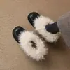 Zapatos de Cuero Pequeños de Tacón Grueso Más Vendidos para Mujer 2026 Nuevos Zapatos de Invierno Calentitos con Forro de Piel Mary Jane Slip-on Tacones Altos