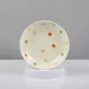Novo Conjunto de Cerâmica Dopamina com Bolinhas Creme para Uso Doméstico Pratos e Louças com Bolinhas Presentes de Inauguração Venda por Atacado