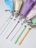 Bico de Confeitar Redondo de Aço Inoxidável para Creme, Desenho de Linhas, Escrita, Formato de Buraco Redondo, Bico Puff, Ferramenta para Assar Bolo de Derreter Grãos