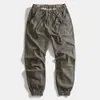Pantalones Ligeros de Primavera y Verano Japoneses de Secado Rápido Pierna Recta para Exteriores hasta el Tobillo con Cintura Holgada para Overoles de Hombre Pantalones Casuales