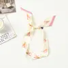 Pañuelo de Seda Pequeño Largo Estrecho Corto para Mujer, Estilo Francés Retro, Primavera y Otoño, Cinta para Atar Bolsos, Diadema, Decoración de Serpentina, Pañuelo Delgado