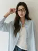 Camisa Bordada VNOO para Mujer, Cuello de Solapa de Alta Densidad, Corte Holgado, Top Casual de Color Sólido, Nuevo Modelo Primavera 2026