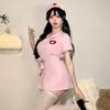 Traje de Enfermeira Sexy, Lingerie Sexy, Saia Curta Tentadora Quente de Cor Sólida, Conjunto de Uniforme de Cama para Role-Playing Atacado