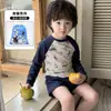 Traje de baño coreano de dos piezas para niños, nuevo traje de baño de manga larga protector solar de secado rápido, conjunto de natación de verano