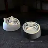 Tigela de Gato em Aço Inoxidável com Boca Inclinada para Proteger a Coluna Cervical e Prevenir Tombamento, Tigela de Comida Removível, Alimentador de Água para Cães e Gatos, Tigela para Gato