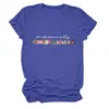 Camiseta feminina redonda de manga curta, estilosa e divertida, para Amazon, Wish e lojas independentes