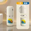 Taza de lavado de viaje 3 en 1 estilo crema con pegatinas creativas para armar tú mismo, almacenamiento portátil para viajes de negocios y viajes, a prueba de polvo para cepillarse los dientes