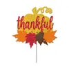 Decoraciones para el Día de Acción de Gracias transfronterizo: pancarta GIVE THANKS, pancarta de hoja de arce y calabaza, guirnalda, adorno para pastel