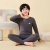 Conjunto de Ropa Interior Térmica Antibacteriana de 10A para Adolescentes, Conjunto de Ropa y Pantalones de Algodón Puro para Estudiantes Otoño, Cuello Redondo Clase A para Niños Mayores