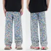 Nuevos Jeans de Verano 2025 Estilo Colorido Cuadros Streetwear Corte Holgado Versátiles de Moda para Hombre