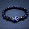 Pulsera Popular de Exportación Joyería Popular Europea y Americana Pulsera Grande de Corona con Piedra Ojo de Tigre Ágata Escarchada con Cuentas Pulsera de Moda para Hombre