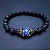 Pulsera Popular Transfronteriza Temu Xiyin Tk Corona Piedra de Ojo de Tigre Piedra Volcánica Lapislázuli Piedra Biliar Negra Piedra Imperial Pulsera Ahora