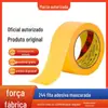 244 Fita de Papel Mascarante Resistente a Alta Temperatura Máscara Industrial Sem Adesivo Amarelo Gravável Mascaramento de Separação de Cores e Fita de Papel