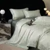 Juego de Ropa de Cama de Cuatro Piezas Jacquard Cepillado Falso Gong de Lujo Ligero Alta Gama para Uso Doméstico Funda de Edredón Sábana Juego de Tres Piezas Sábana Ajustable Ropa de Cama