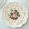 Posavasos de encaje bordado retro francés, tapete para tazón, fondo de fotografía, cubierta de tela decorativa, mantel individual
