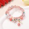 Pulseira pingente charme oriental anel duplo estilo fada pulseira de cristal morango natural feminina pulseira menina fresca pulseira