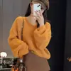 Suéter de Punto con Cuello en V de Manga Larga Pure Desire para Mujer Otoño/Invierno 2026 Nuevo Top Holgado Delgado Estilo Perezoso