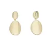 Pendientes de Plata de Ley S925 con Pasador Europeo y Americano, Pendientes de Lujo Modernos, Sencillos y Accesibles, Pendientes Ovalados Brillantes de Color Dorado Real que Conserva el Color para Mujer