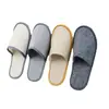 Pantuflas desechables de hotel para el hogar, hospitalidad, pantuflas de piso, casa de familia, salón de belleza para huéspedes, pantuflas de lino al por mayor