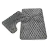 Tapete de chão de microfibra aveludada tipo casco de tartaruga tapete absorvente para os pés de banheiro conjunto de tapete de chão em forma de U tapete antiderrapante de banheiro conjunto de duas peças