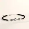 Pulsera Original de Plata de Ley 925 Cuerda para Mano de Pareja Princesa y Caballero Moda Estilo Coreano Simple Ins Pulsera Pequeña de Celebridad de Internet