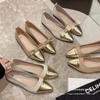 Zapatos Planos de Punta Francesa con Combinación de Colores y Boca Baja para Mujer 2024 Primavera y Otoño Nuevos Estilo Hada Suaves y Versátiles Zapatos Planos Beige