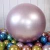 Globo de Látex Engrosado de 36 Pulgadas Color Cromado Metálico Decoración para Boda Fiesta de Cumpleaños Redondo Ins Globo Metálico de Celebridad de Internet