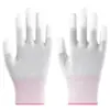 Guantes de Dedo con Recubrimiento de PU, Recubrimiento Antiestático, Guantes de Fibra de Carbono, Blancos, Resistentes al Desgaste, Libres de Polvo, Protección Laboral, Guantes de Calibre 13