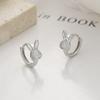 Aretes de ópalo de conejo de plata esterlina 925 para Mujer Nuevos aretes de conejo lindos estilo simple joyería de oreja de alta gama ins