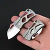Mini navaja plegable, navaja de bolsillo portátil, navaja de defensa personal para emergencias al aire libre, navaja de fruta hueca para llavero, cúter