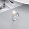 Anillo de plata S925 con diseño de flor de un millón de dólares, estilo coreano, para mujer, con diseño de nube de diamantes y perlas, accesorios DIY.