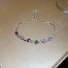 Pulseira de Amor Flor de Quatro Pétalas Zircônia Moda Transfronteiriça Pulseira de Alto Nível de Luxo Leve Pulseira Super Brilhante para Namorada Combina com Tudo para Mulheres