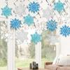 Suministro de adornos navideños en espiral, decoración de copos de nieve en espiral con brillantina, copos de nieve azules, suministros para fiestas