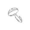 Anillo de pareja japonés y coreano simple de plata esterlina s925, anillo clásico liso con circonitas, anillo de pareja con personalidad, anillo combinable, pulsera abierta