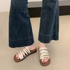 Pantuflas de Deslizamiento con Pedrería para Ropa de Verano para Mujer 2025 Nueva Moda Primavera y Verano con Falda Playa Antideslizantes Versátiles