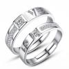 Anel Banhado a Prata Casal Wei Hua Anel Ornamento Feminino Anel de Casal Casamento Eterno para Homens e Mulheres Joias Coreanas Atacado