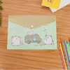Bonito Cartoon File Bag Office Supplies Portable Information Bag Student Papelaria Prêmios Presente Snap Button Conveniente Bag