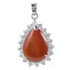 Joia Pingente de Ágata de Cristal Natural Design de Nicho Interface de Gota d'Água Pingente de Ametista com Diamante Incrustado Venda por Atacado de Fábrica