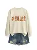 Amazon eBay Estação Independente Casual Fofo Divertido Feminino Cinco Dachshunds Folha de Bordo Gola Redonda Manga Longa Camisa Moletom