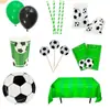 Suministros para Fiesta de Cumpleaños con Tema de Fútbol Set de Decoración para Niño Vajilla Desechable Platos de Papel Vasos de Papel Mantel