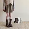Calcetines para Niñas Primavera y Otoño Nuevos Calcetines de Algodón Estilo Coreano ins Versátiles de Puntos Calcetines de Moda Otoño Niñas Calcetines de Media Pantorrilla