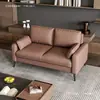 Moderno Sofá de Oficina de Cuero Minimalista Resistente a Arañazos para Recepción, Apartamentos de Alquiler, Recepción de Negocios y Espacios Pequeños